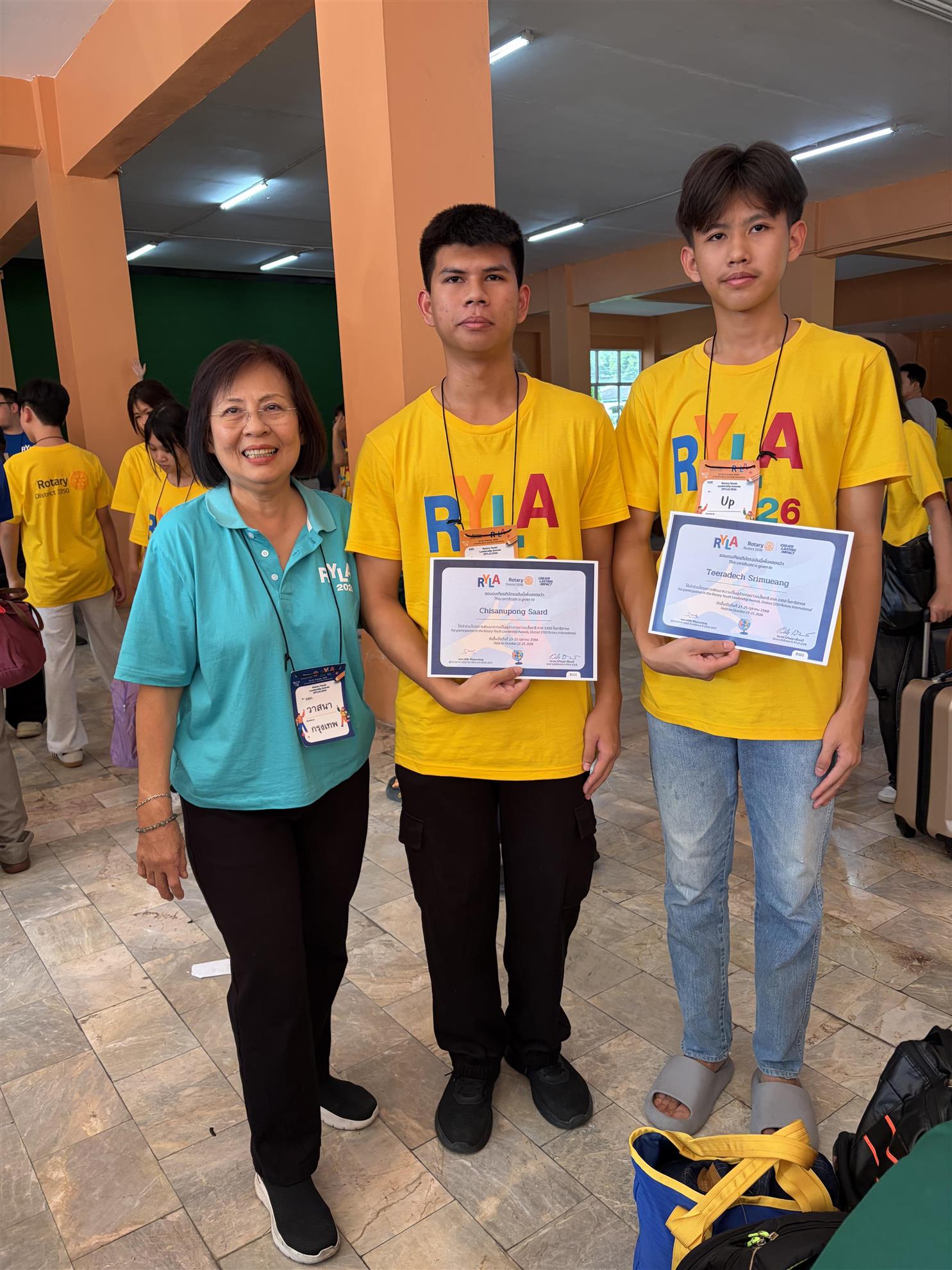 Students taking part in a RYLA 2026 activity at Pine Resort, Pathum Thani