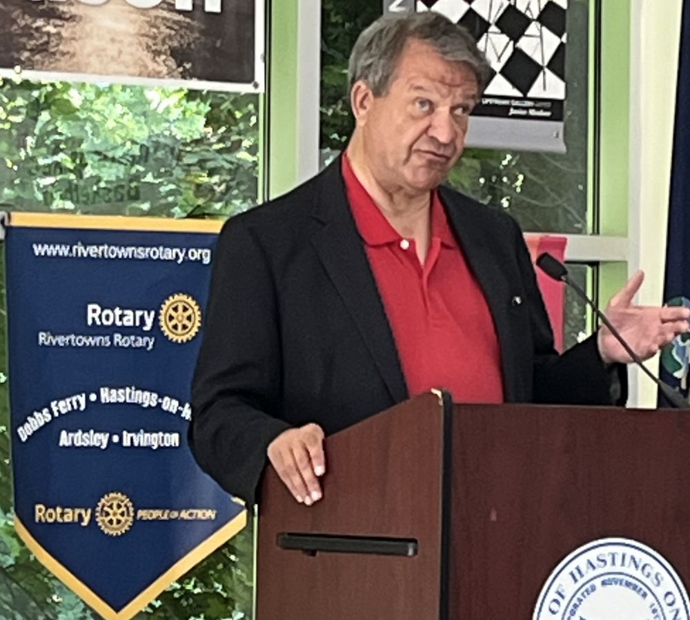 Hastings-on-Hudson Banner Day. US Rep George Latimer