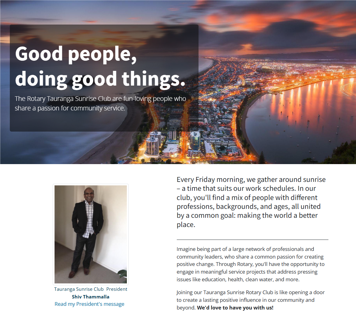 New Rotary Tauranga Sunrise website