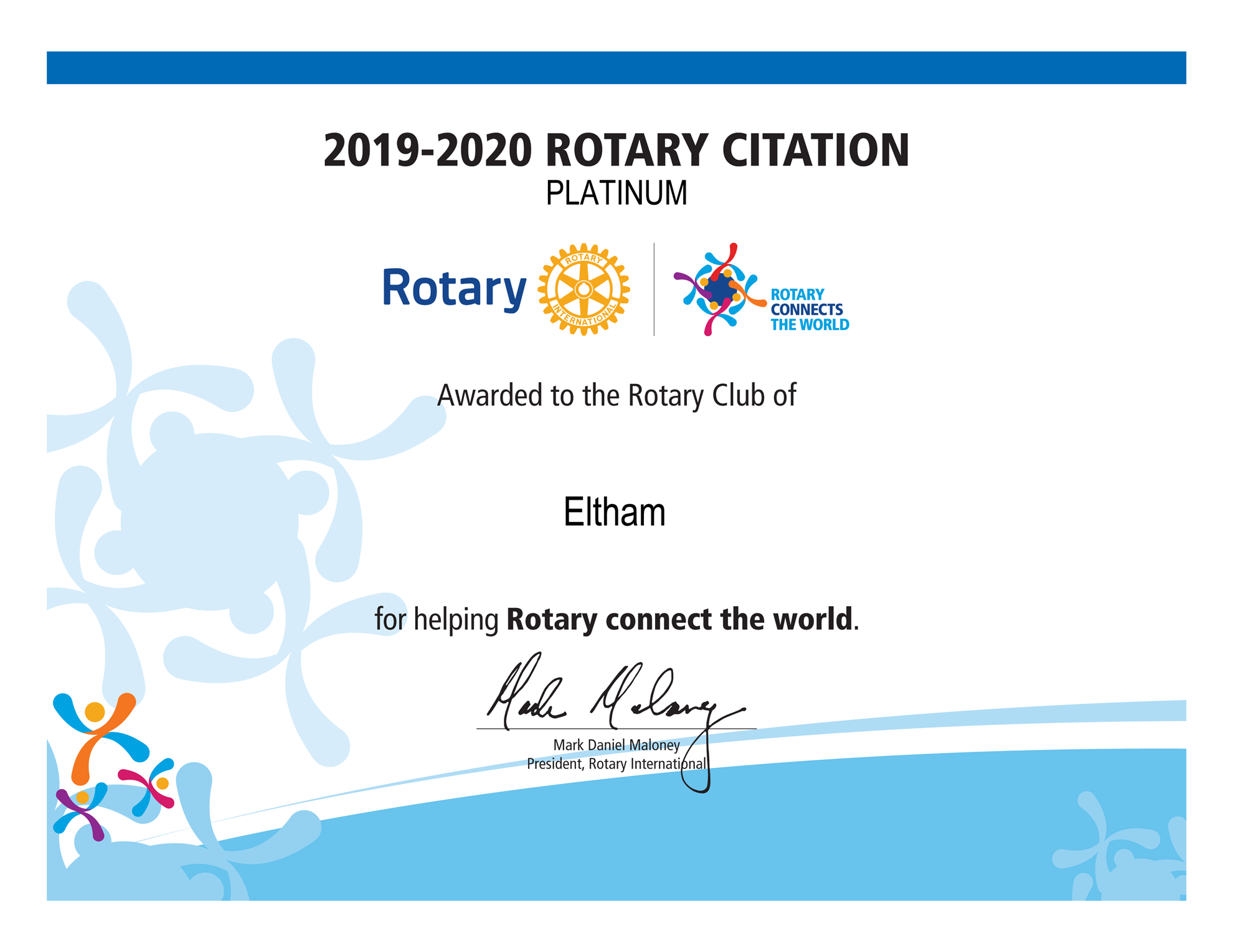 Rotary Citation Awarded To The Rotary Club Of Eltham Rotary Club Of Eltham