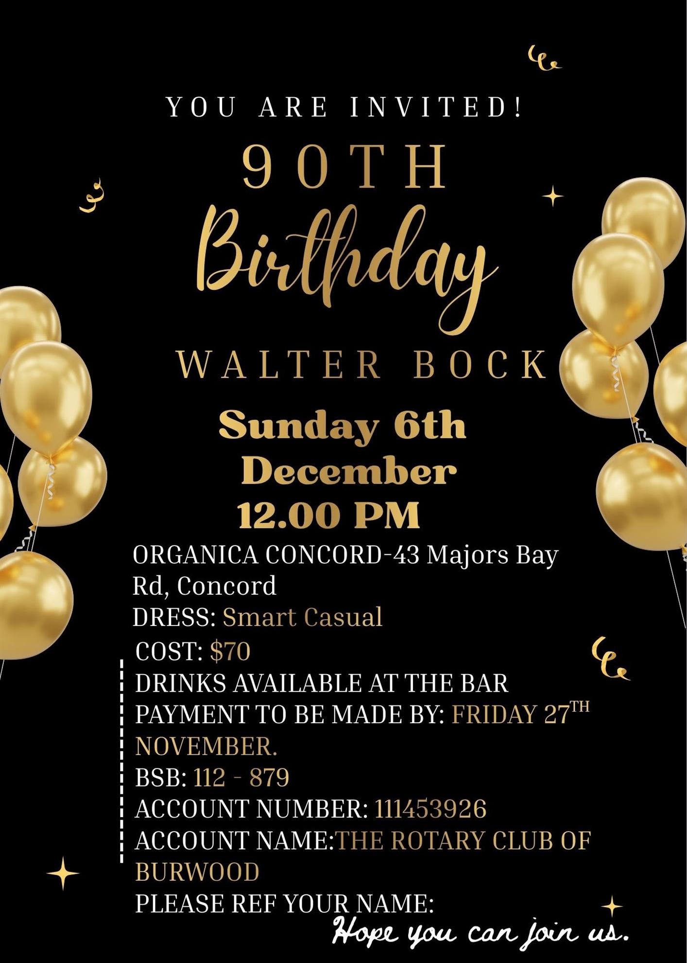 Walter Bock's 90th Birthday 