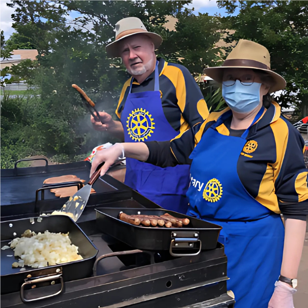 People cooking the BBQ