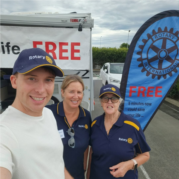 Group of people in front of the van
