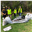Group of people with collected rubbish