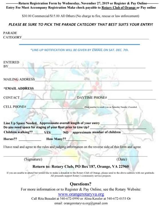 2019 Christmas Parade Entry Form - Page 2