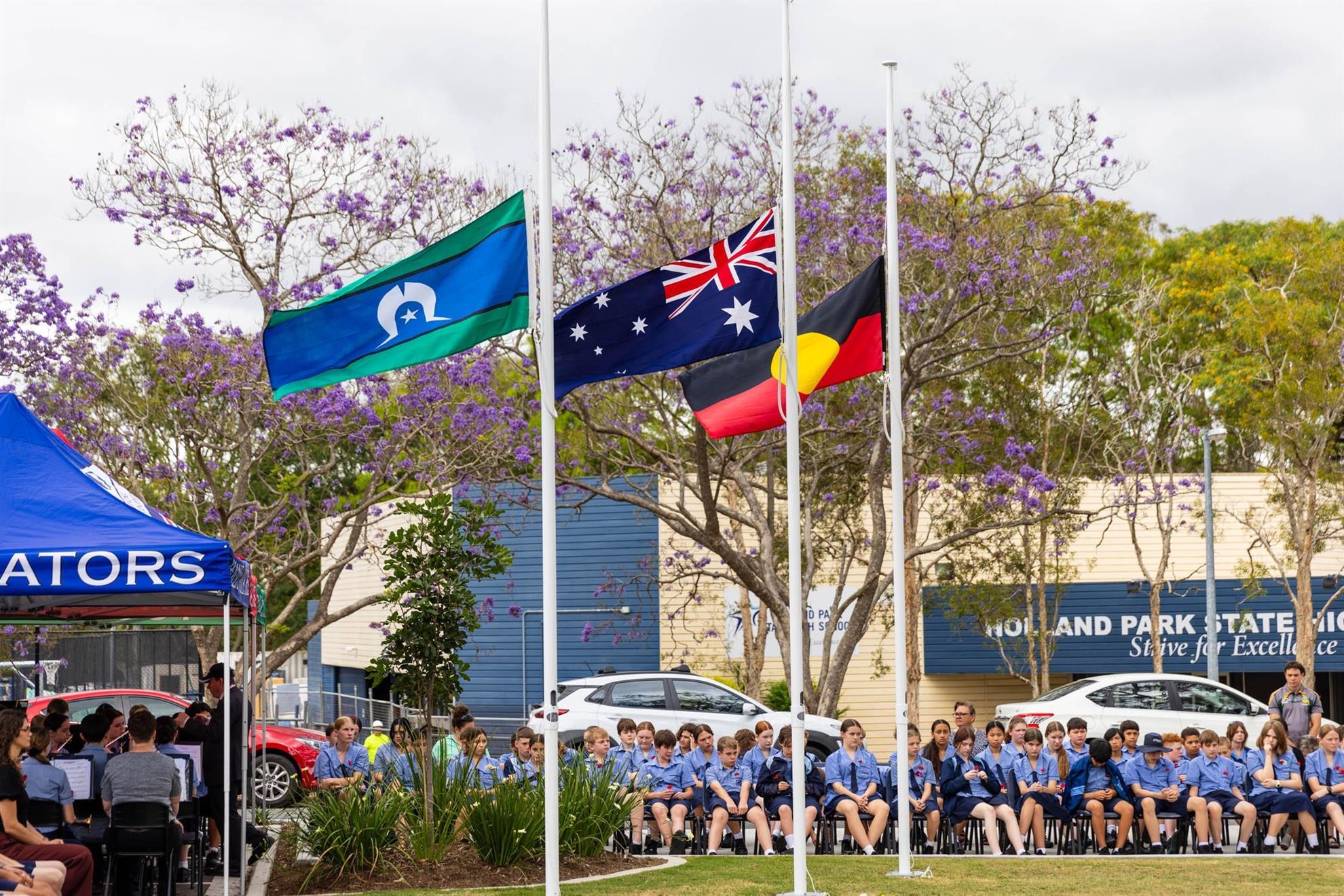 Salisbury provides flag poles for a local school