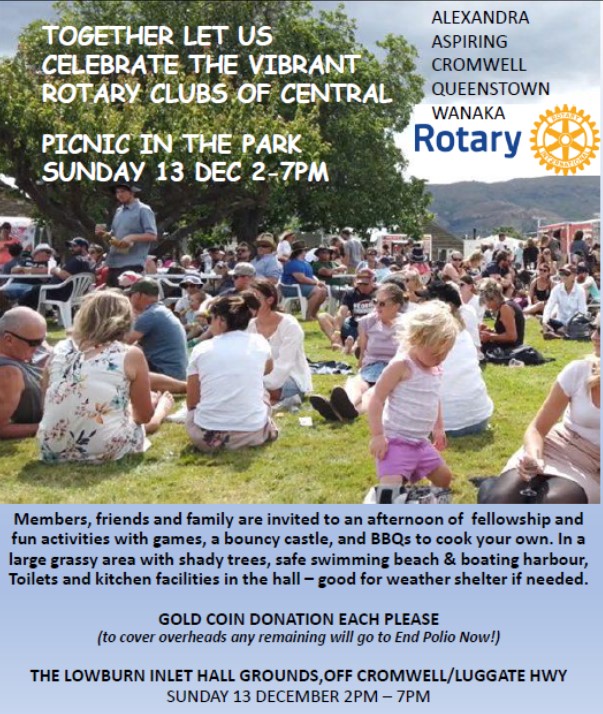 ROTARY CLUBS COMBINED PICNIC The Rotary Club of Queenstown