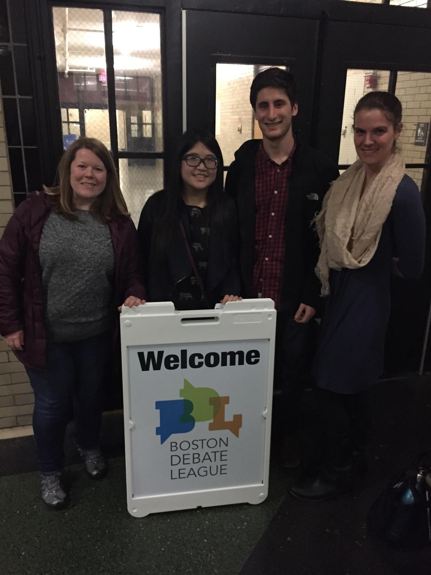 Rotaract members volunteer for the Boston Debate League.
