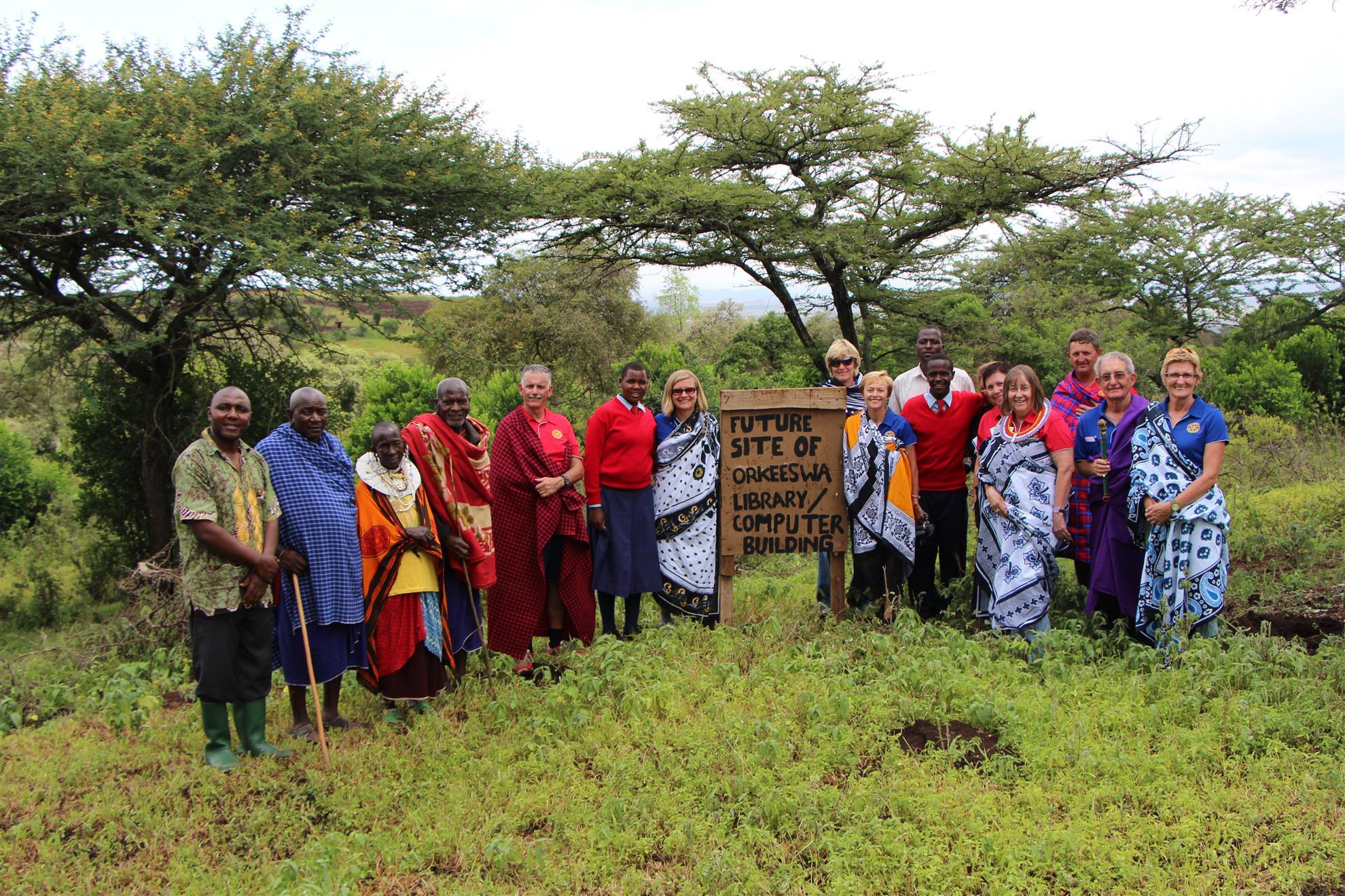 Maasai-Elders-and-Rotarians-On Site Meeting