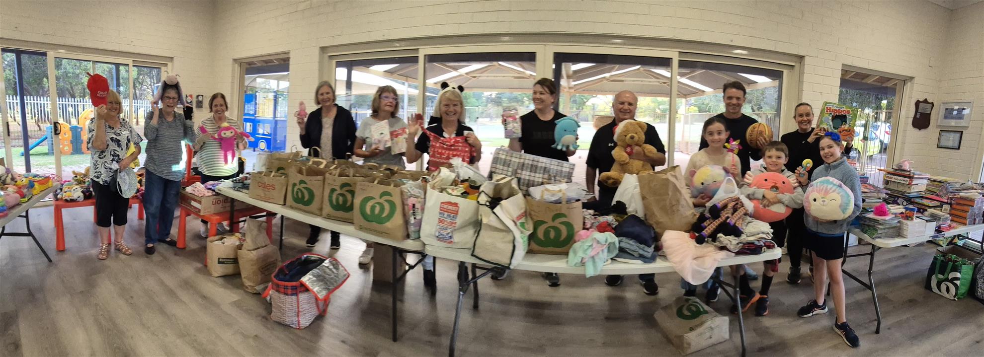 Packing backpacks for disadvantaged children