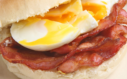 Gourmet Bacon and Egg Roll Stall at Stirling Markets