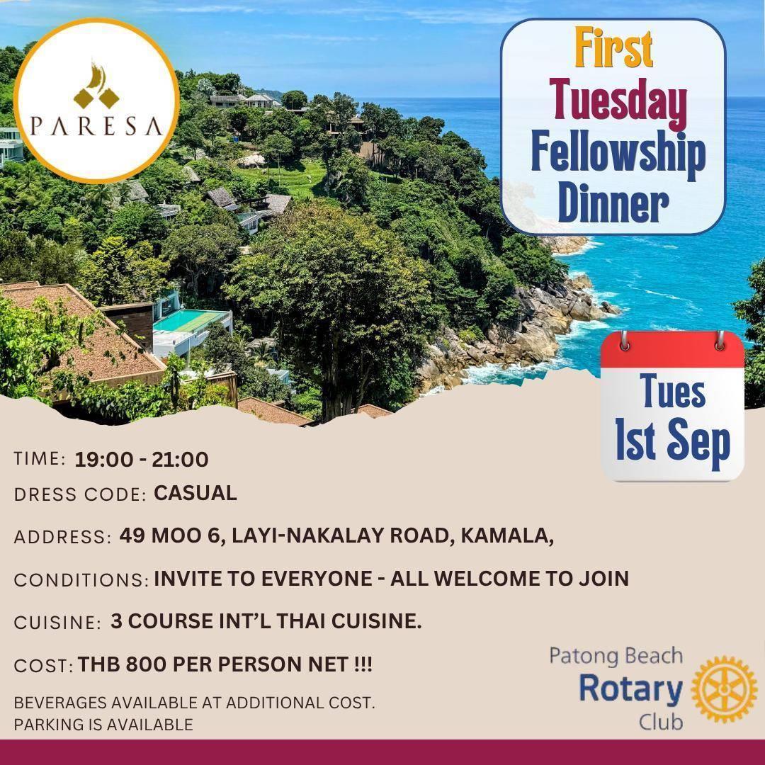 Fellowship Dinner 1st Sept