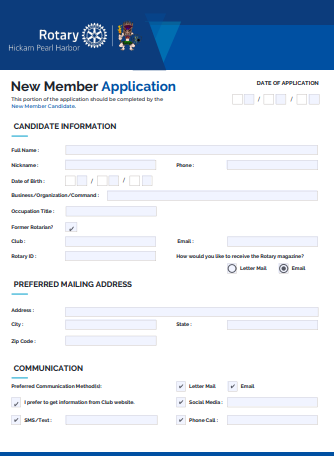 Download the New Member Application!