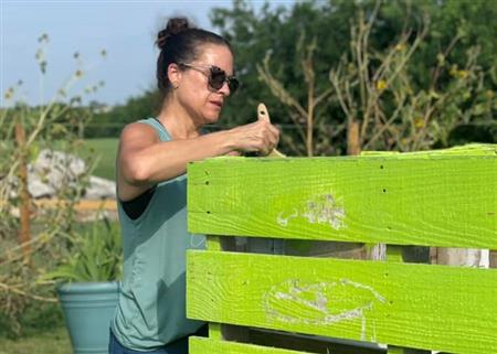 Professional Painting Going On at the Little Elm Community Garden