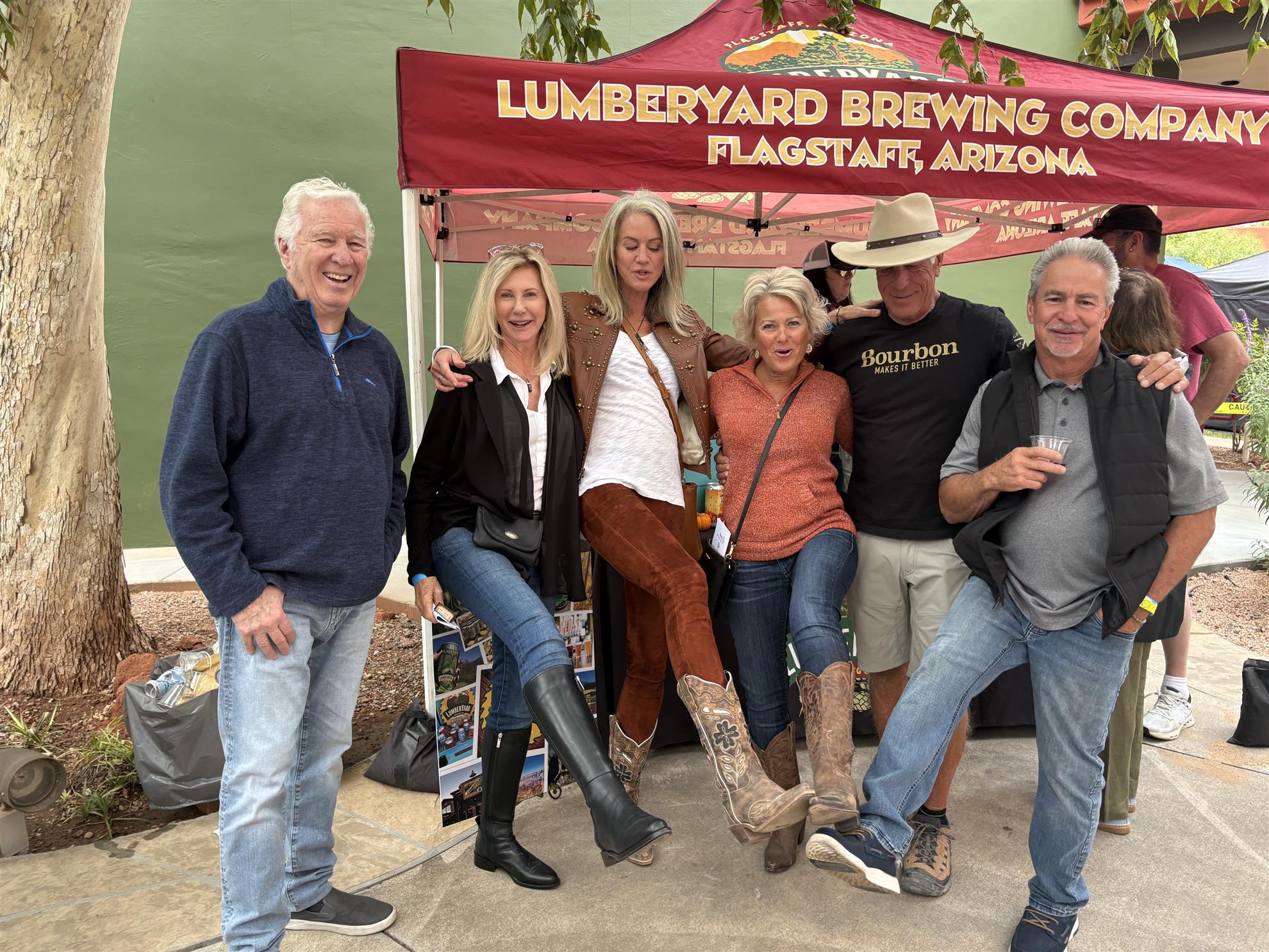 Beer tasters kickin' up their heels
