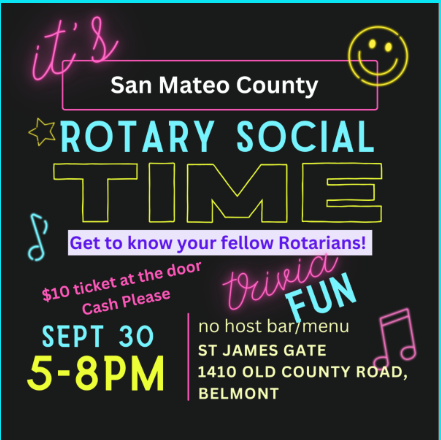 Rotary Social Sept 30 5-8pm