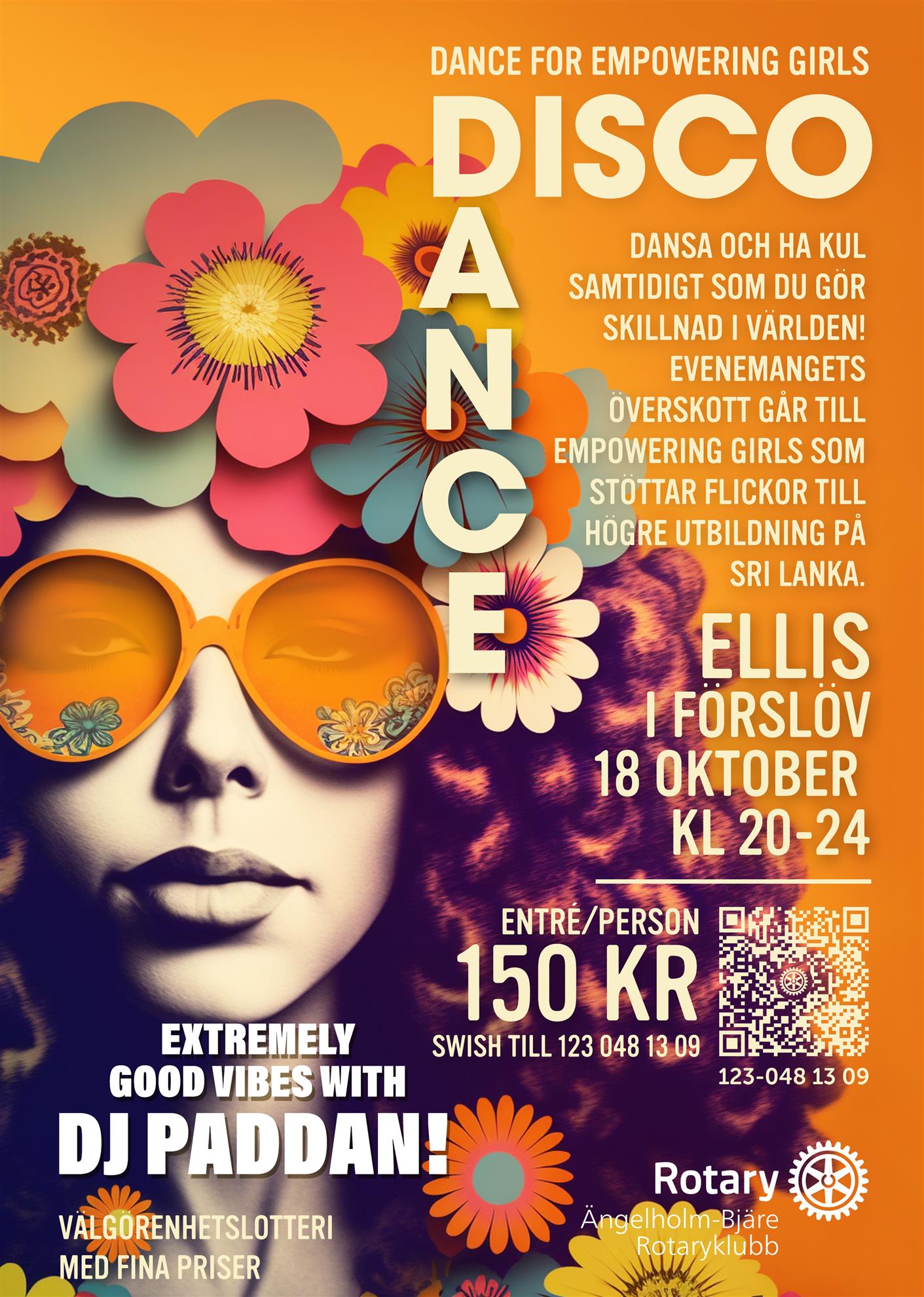 Poster Daisco Dance 18 oktober på Ellis i Förslöv