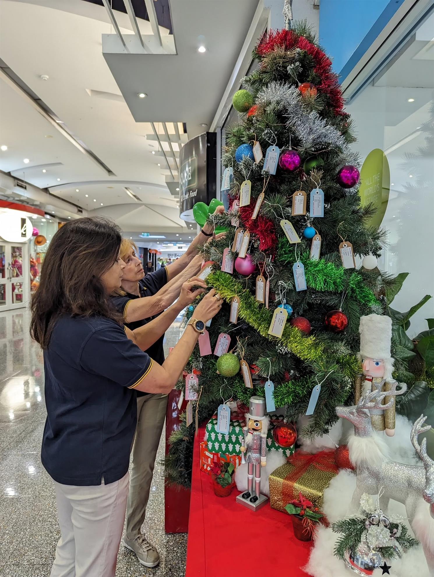 Setting Up the Giving Tree at Kenmore Village
