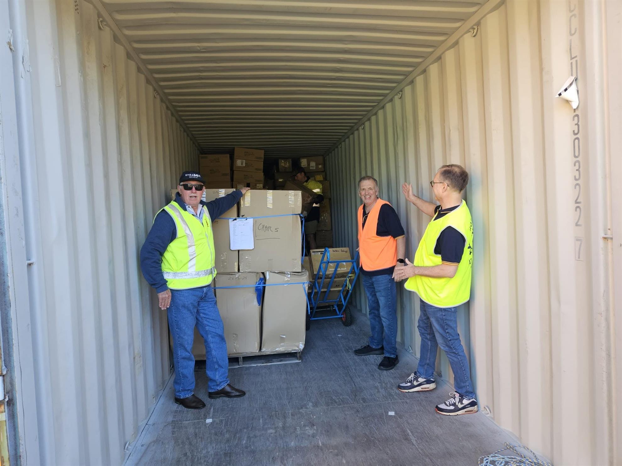 Packing Container of Donated Goods for PNG