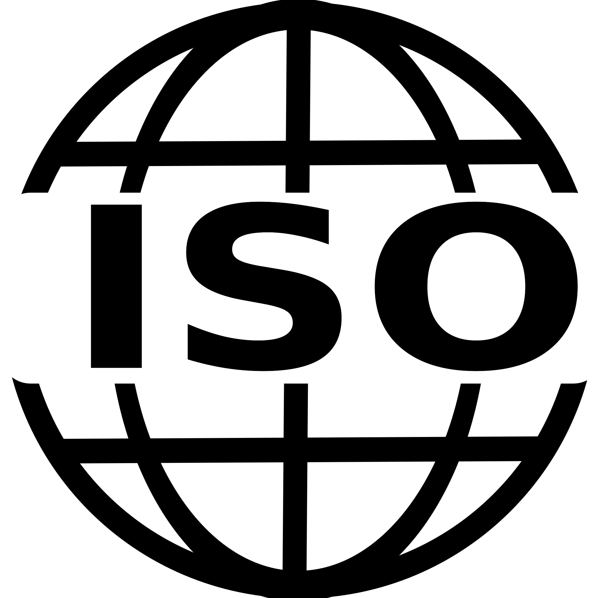 ISO logo in black capital letters inside a white rectangle with rounded corners