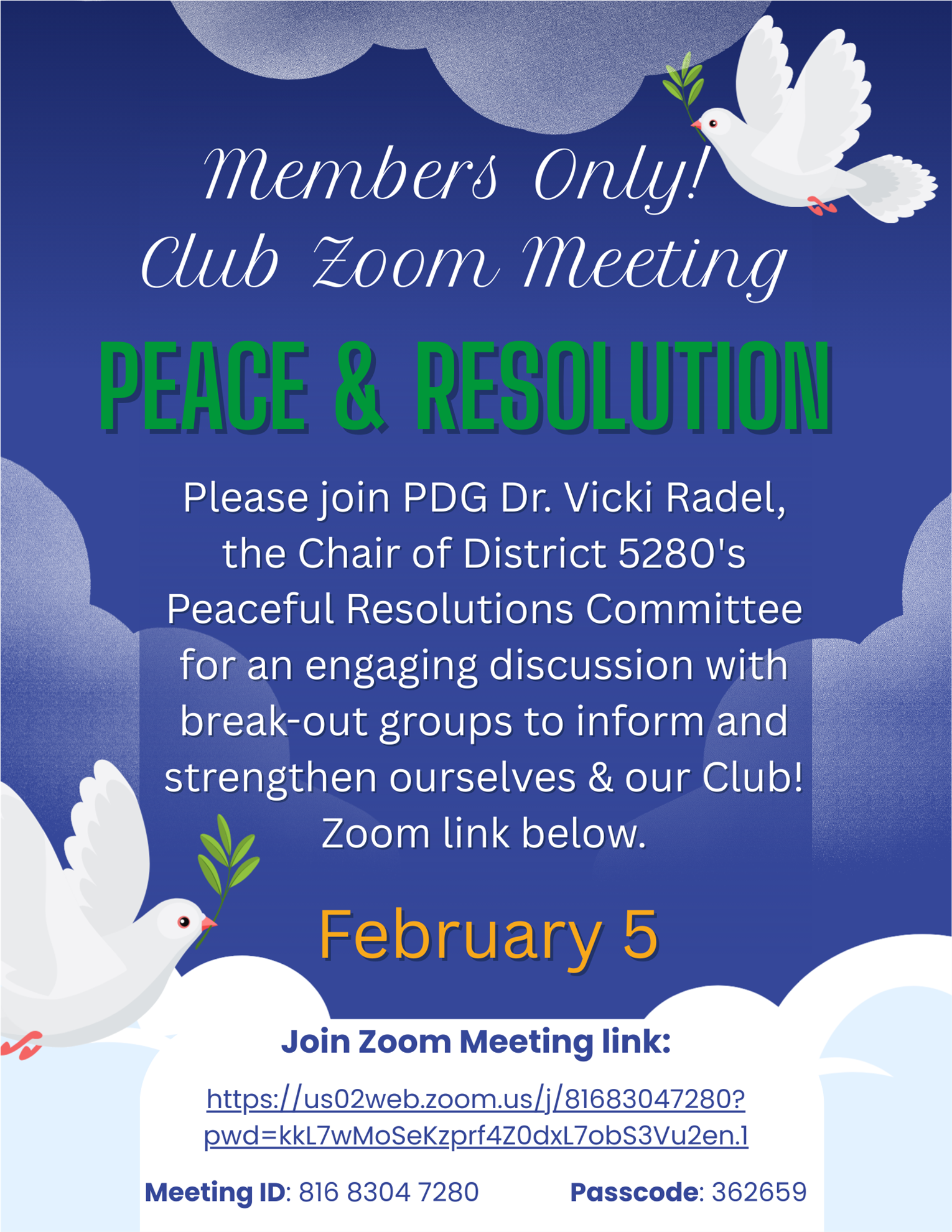 Club Meeting on Zoom: February 5