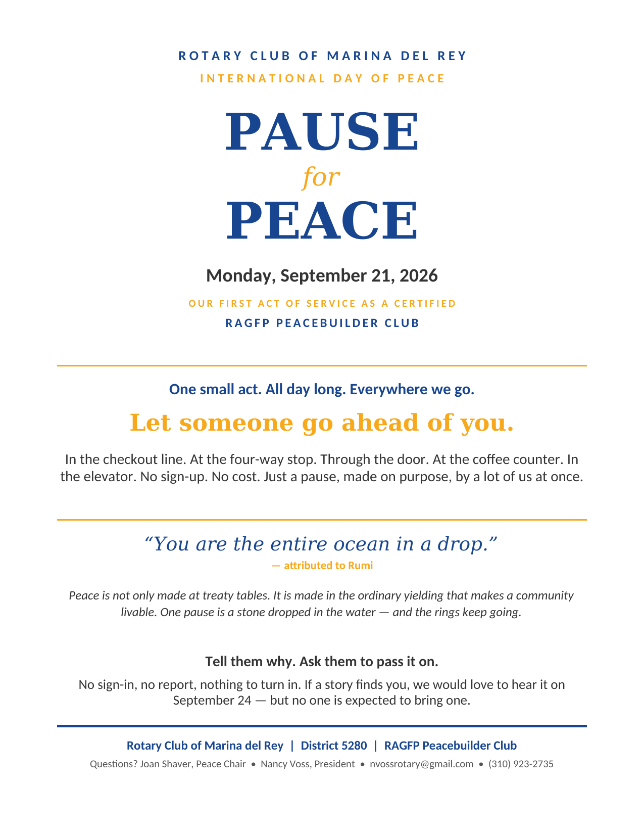 PAUSE FOR PEACE 