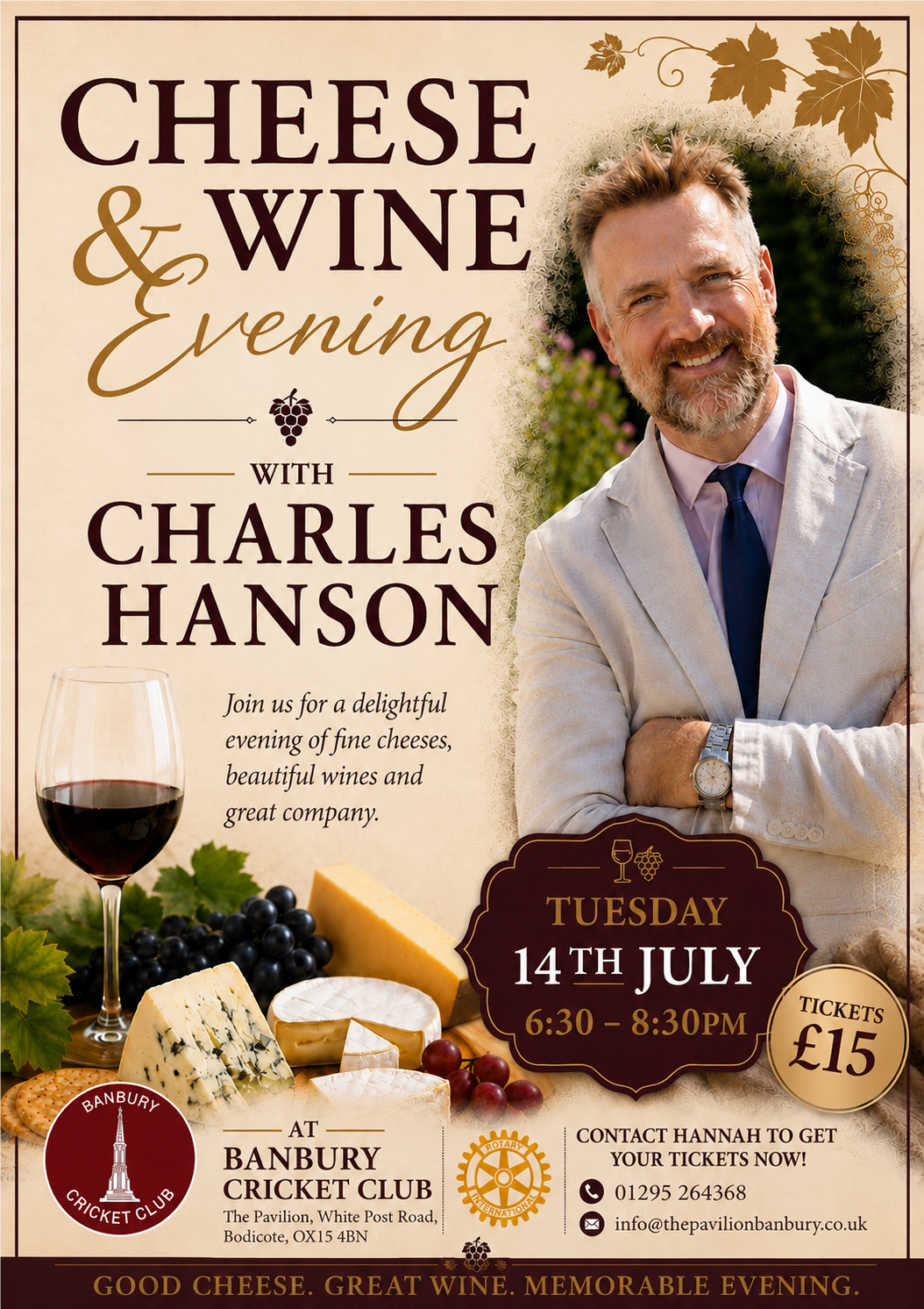 Cheese and Wine Evening with Charles Hanson