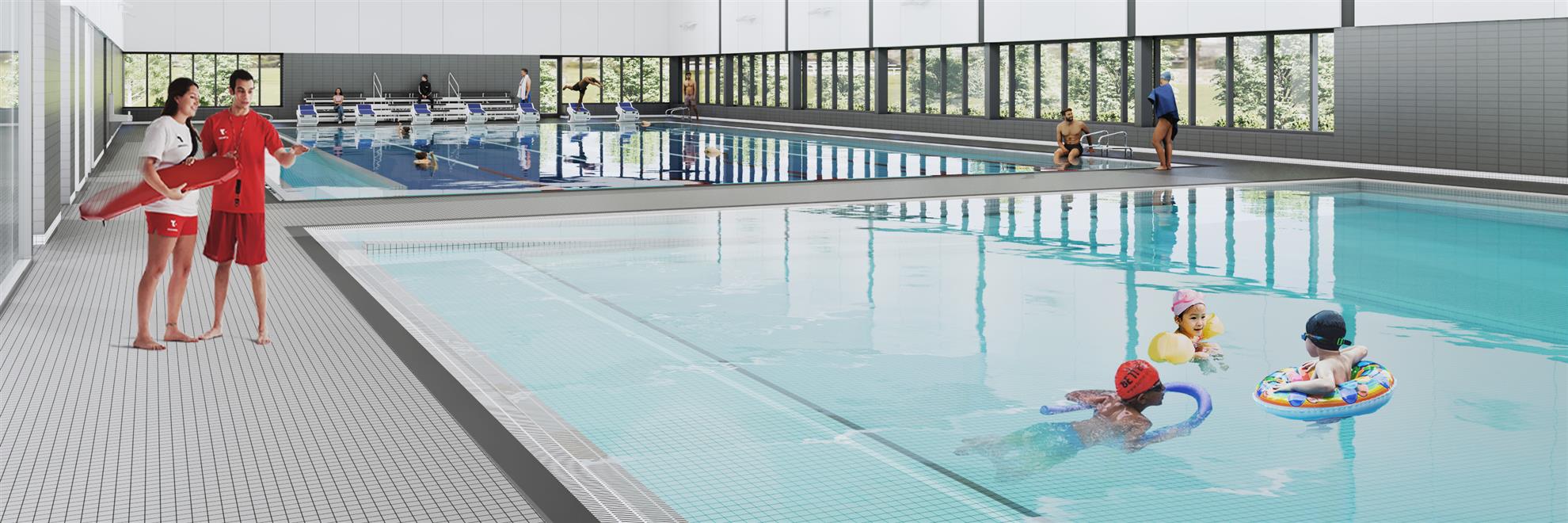 Aquatics pool area