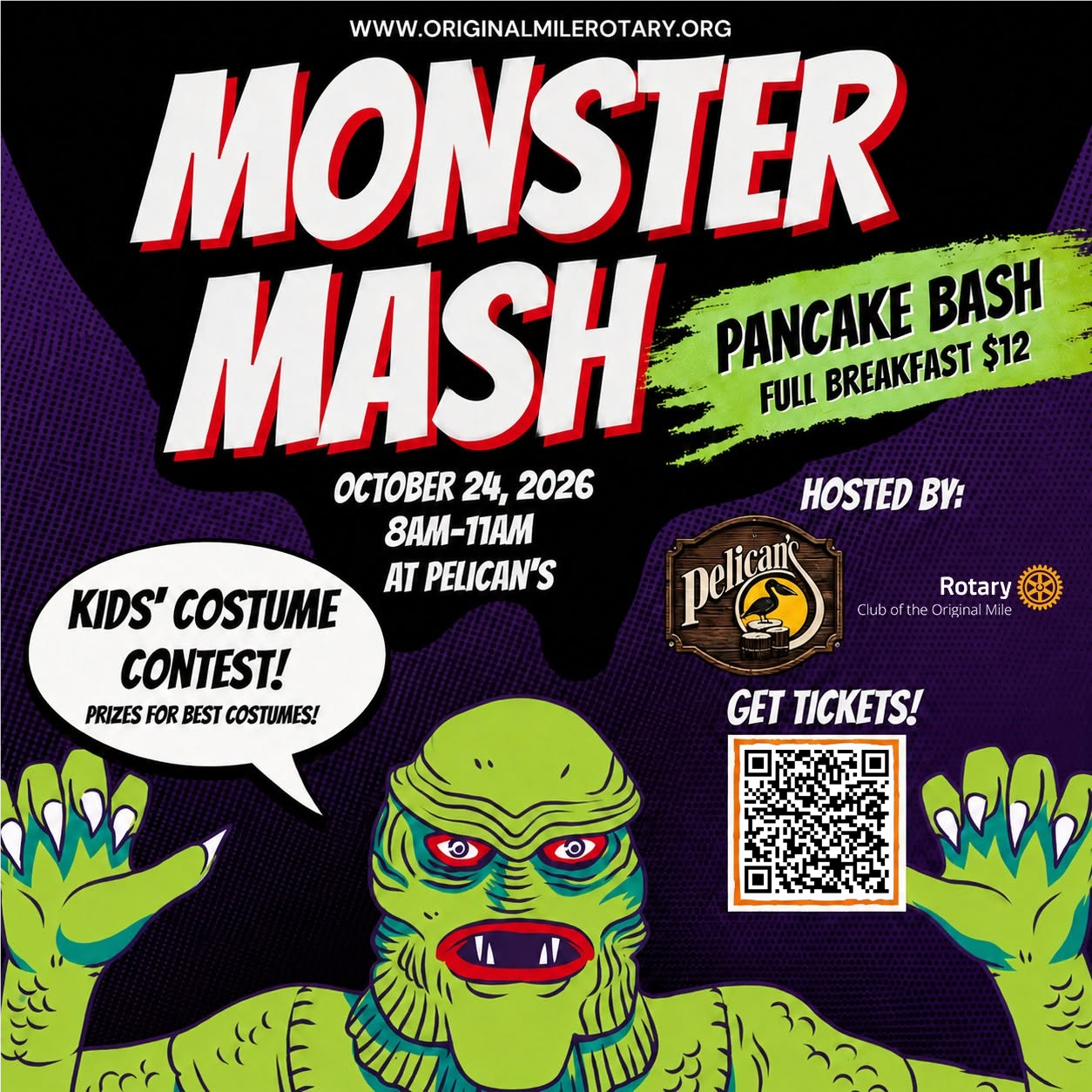 Monster Mash Pancake Smash 2026 - Breakfast at Pelican's 