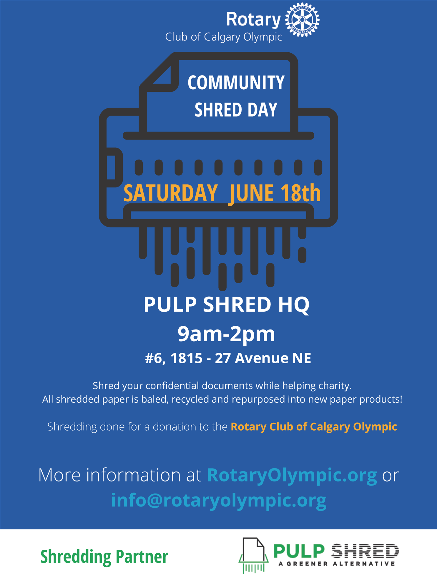 Community Shred Day, Sat Jun 18 Rotary 5360