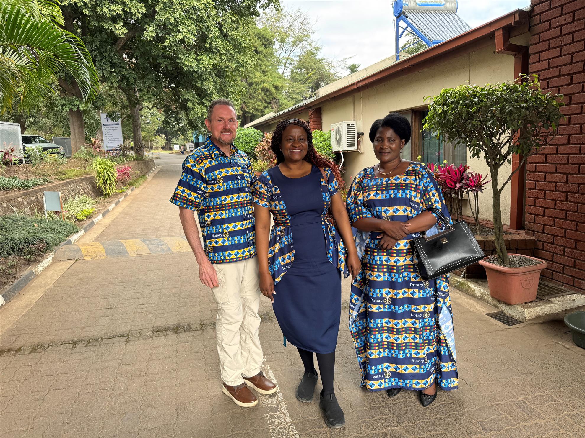 Ben Davidson with a Rotarian named Faithful from Zimbabwe (next to me) and another named Chrissy from Malawi (far right). They are Rotarian‘s, who the Global Service Rotary eClub is partnering with on projects in Africa. 