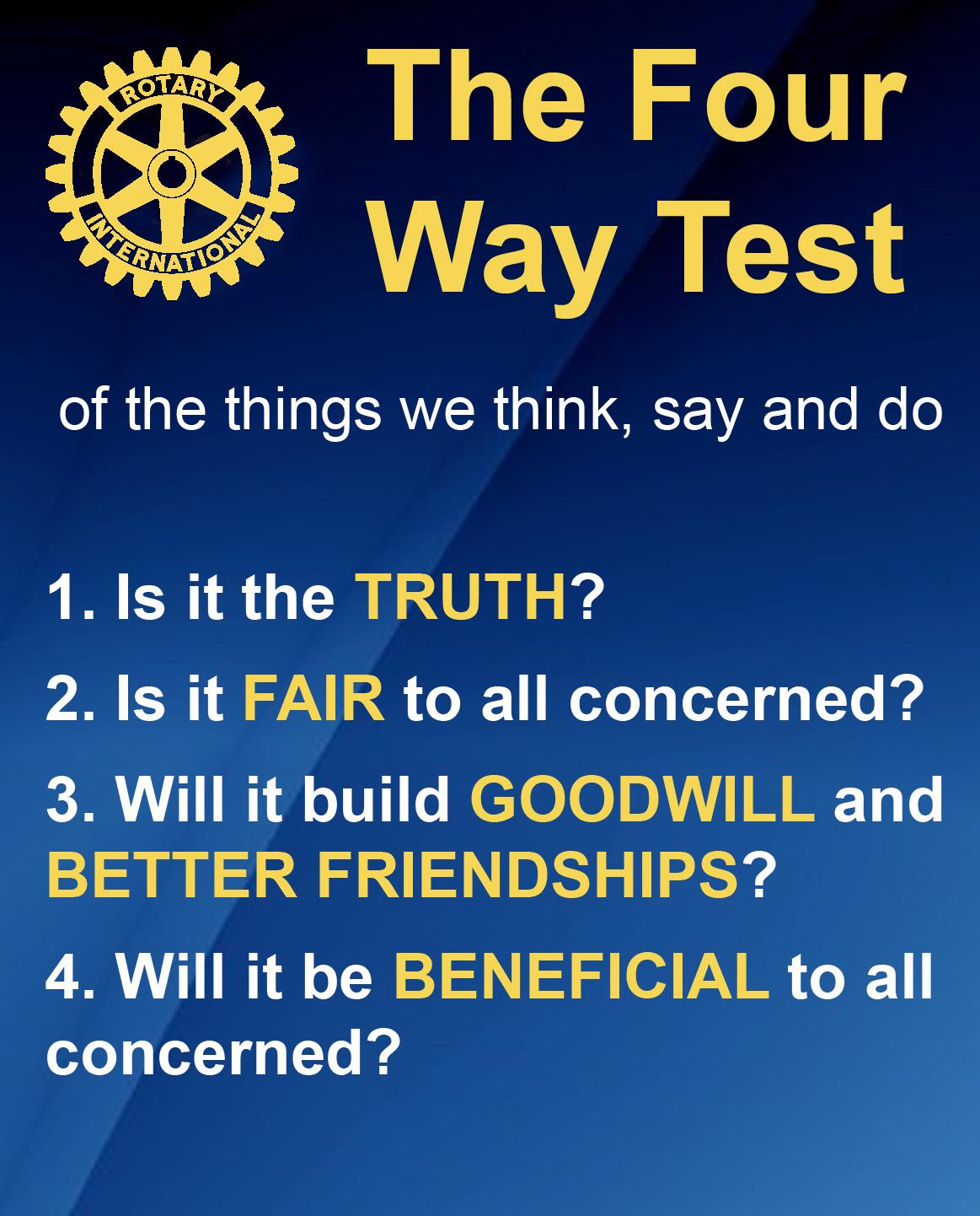 the rotary four way test essay