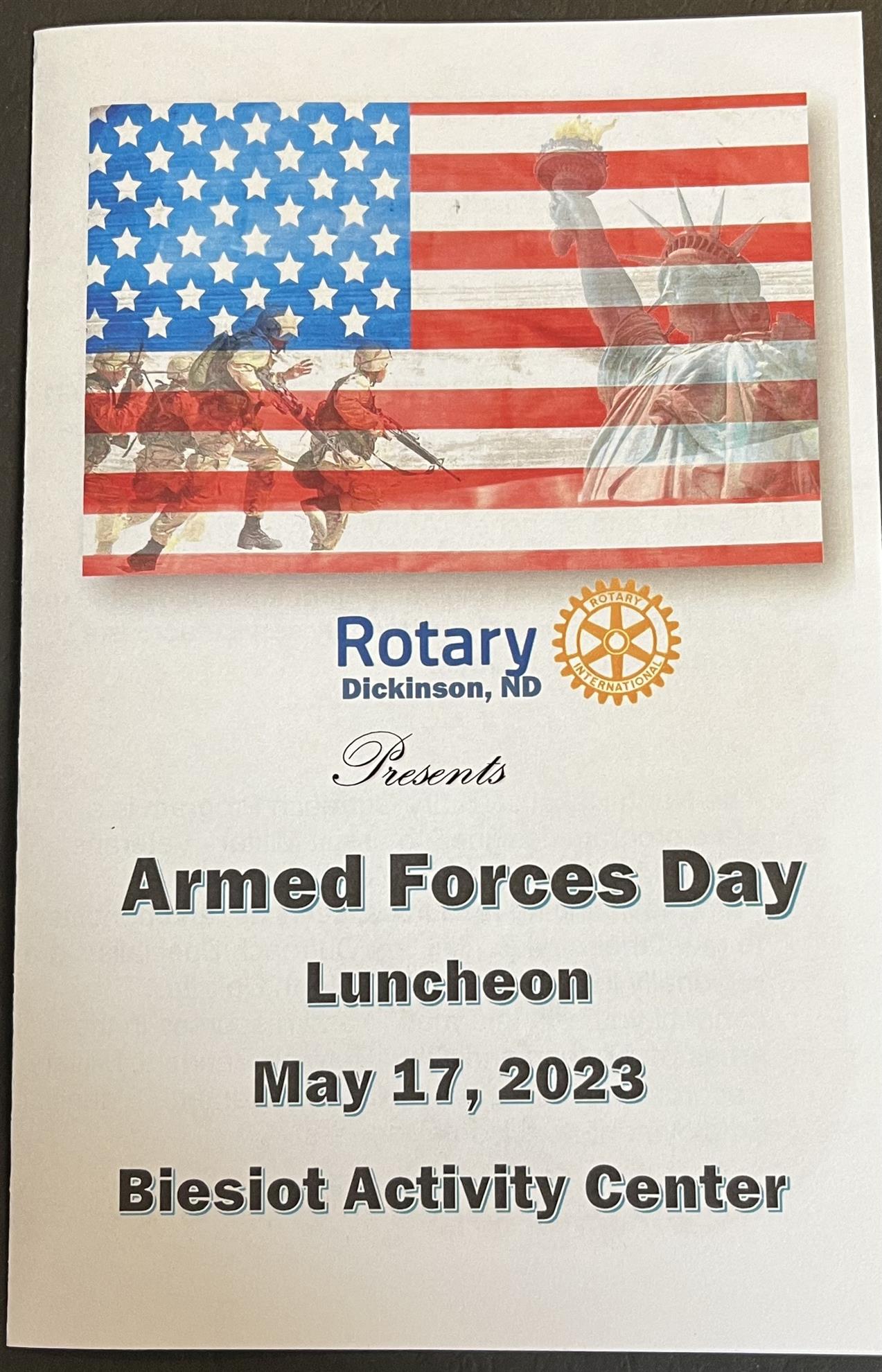 ARMED FORCES DAY LUNCHEON Rotary District 5580