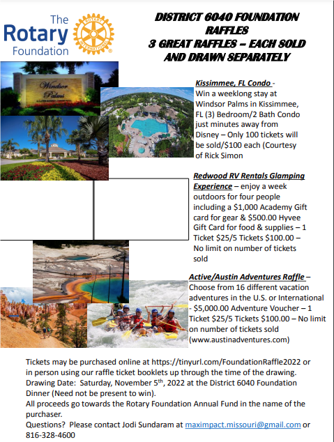 The Rotary Foundation Raffle | Rotary District 6040
