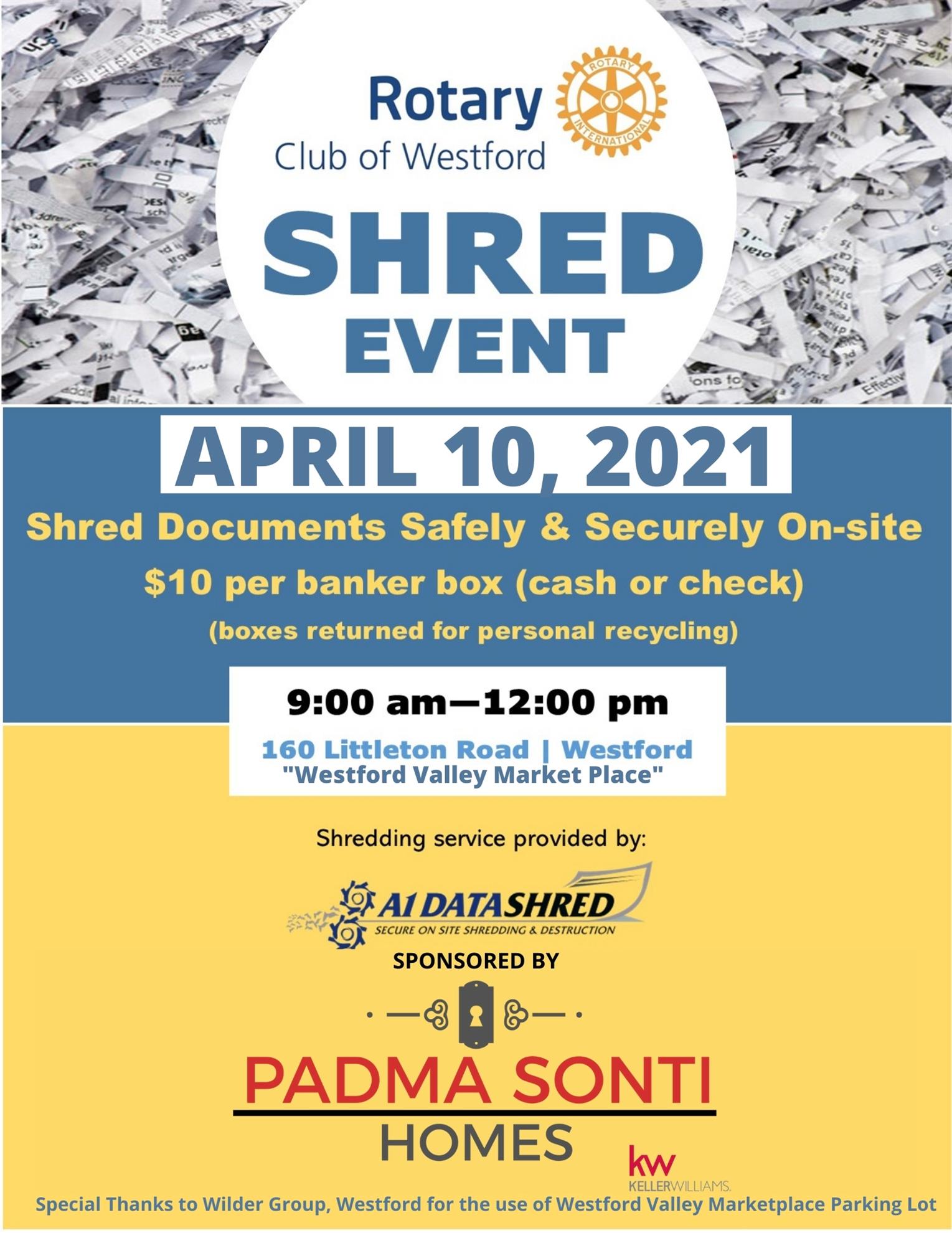 Westford to Mount Shred Day, Kickoff Bags to Benches, on April 10 ...