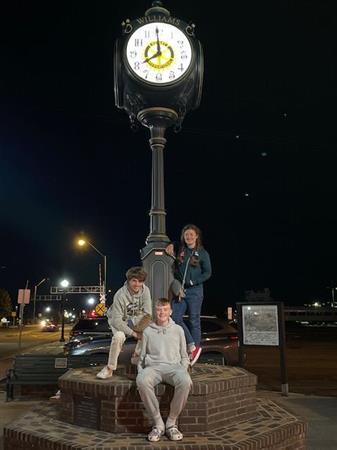 Hanging out at the Rotary Clock in Williams, AZ - Oct. 2022