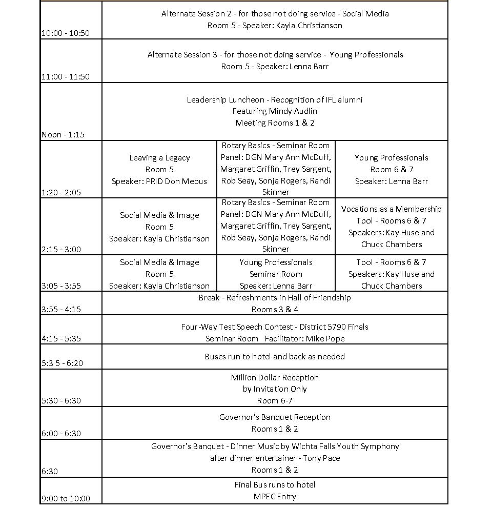 The District Conference Schedule at a Glance | District 5790