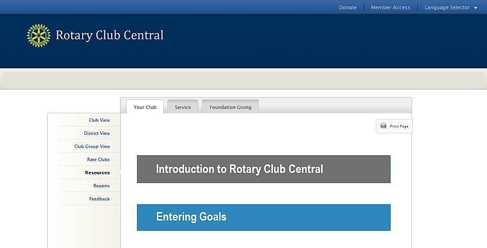 Planning The New Rotary Year And Reporting Club Goals In Rotary Club   Rotary Club Central Main Screen Cropped 