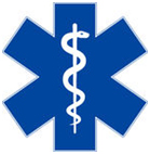 Emergency medicine symbol, star of life, isolated on white