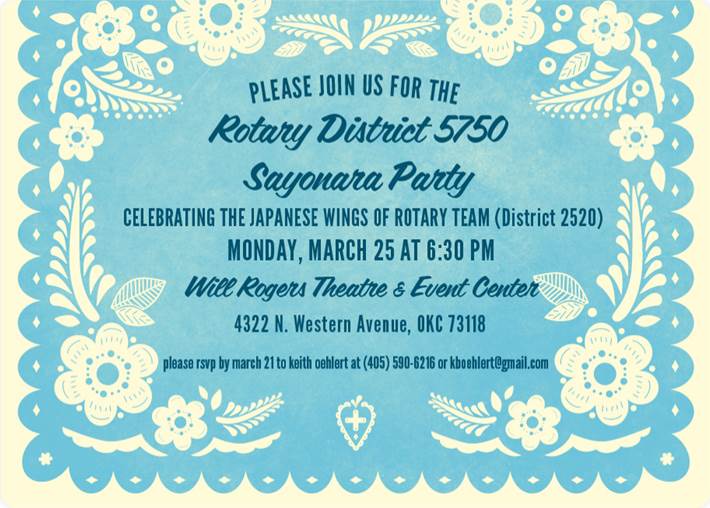 WINGS OF ROTARY SAYONARA PARTY | District 5750