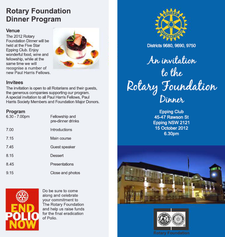 TriDistrict Rotary Foundation Dinner Rotary District 9685