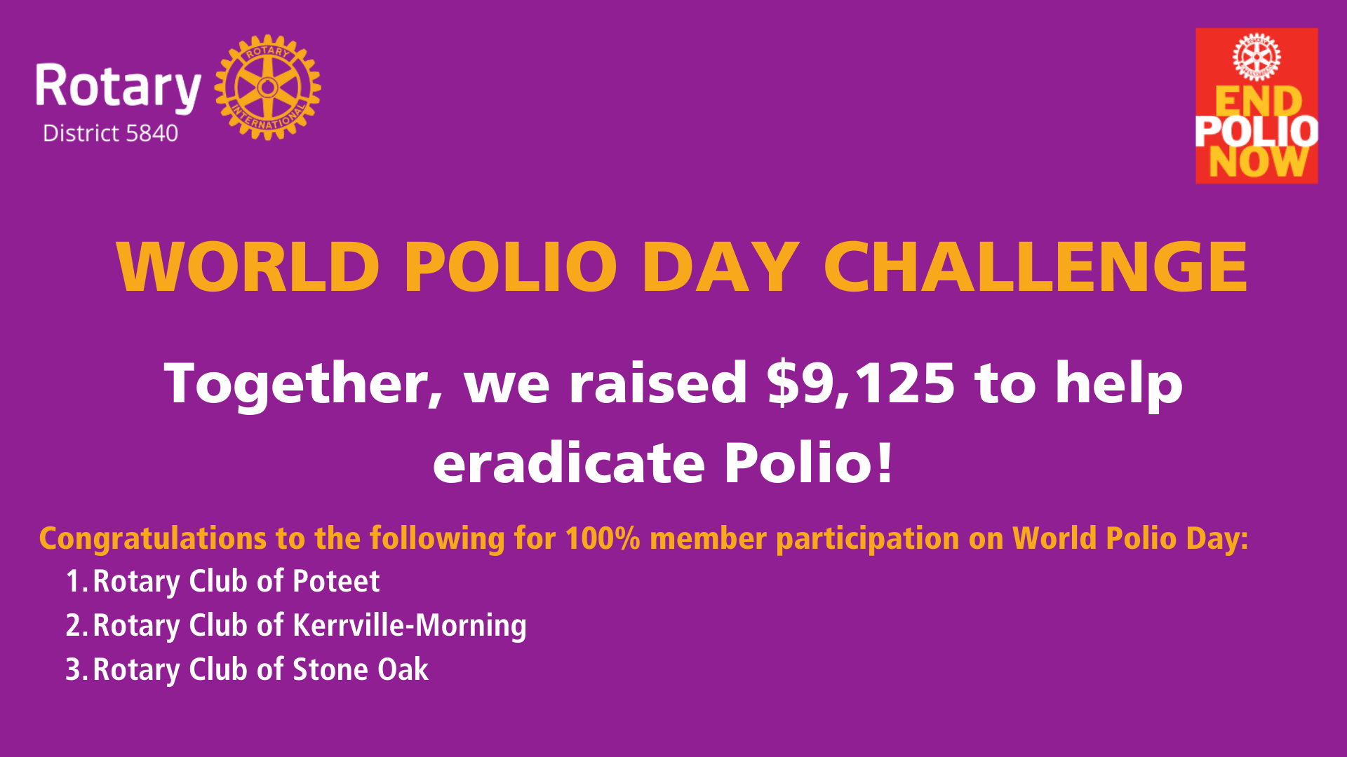 End Polio Now  Rotary District 5870