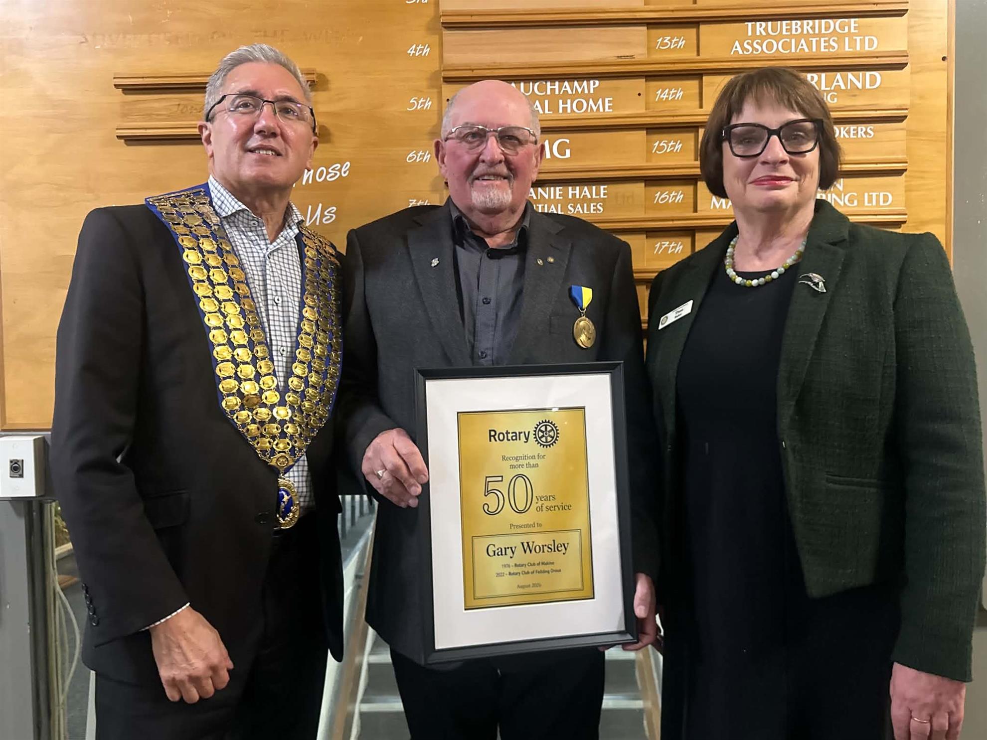 Gary Worsley with DG Brent and President Theo Baker