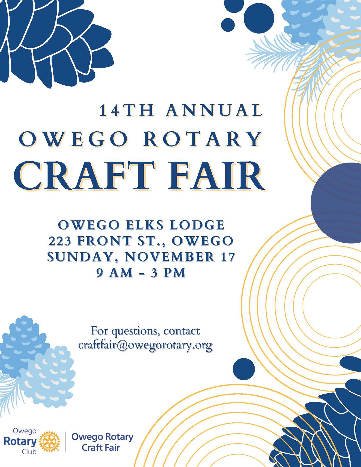 Owego Rotary Holding Craft Fair on Nov. 17 CNY Rotary