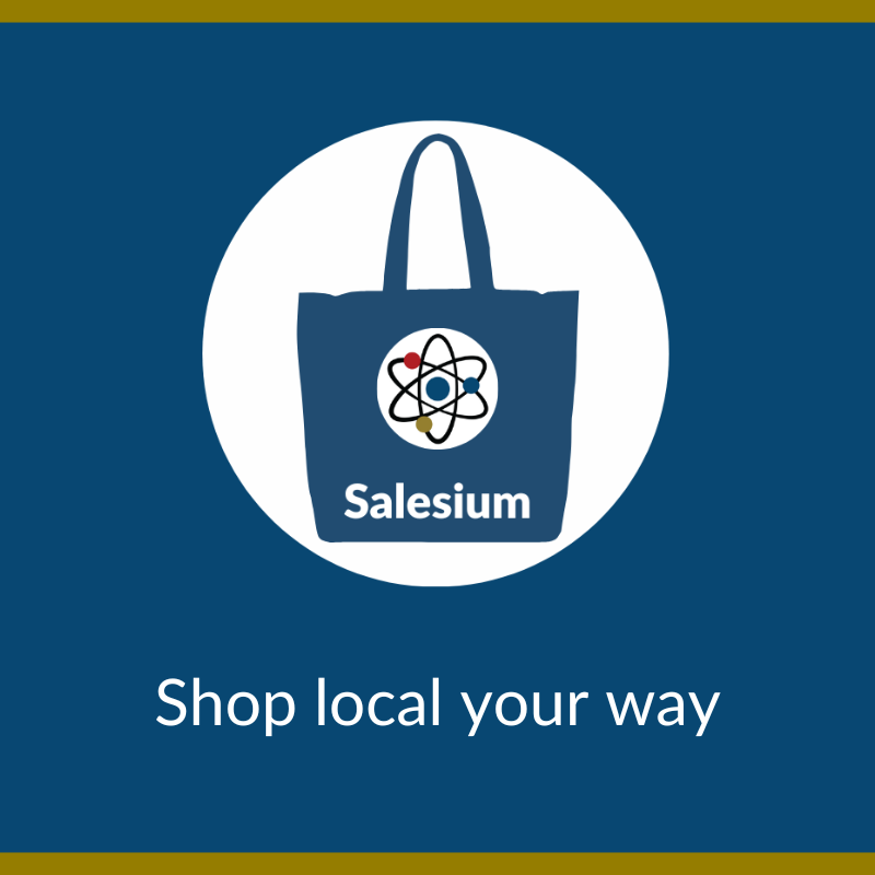 image of Salesium logo on a blue background