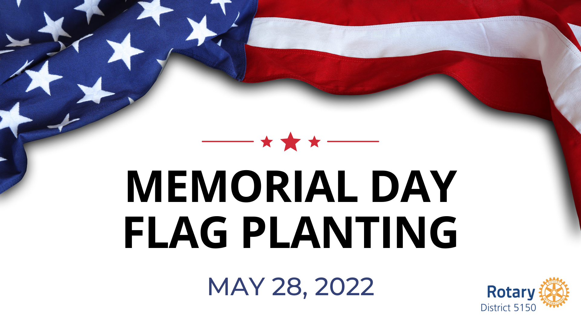 Memorial Day Flag Planting Logo with American Flag