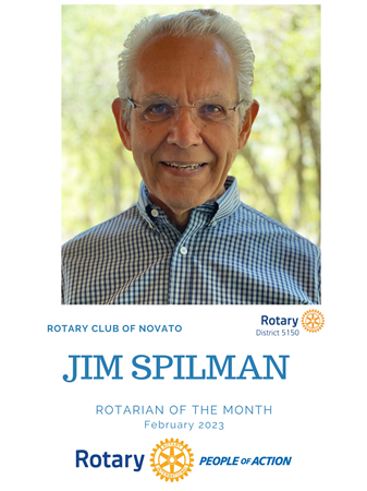 Jim Spilman, February 2023 Rotarian of the Month