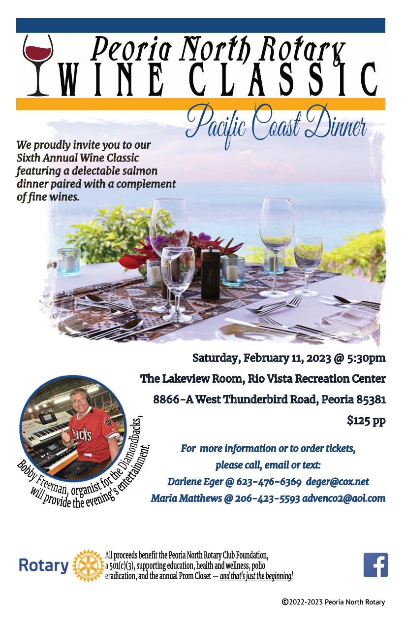 Peoria North Rotary Club sets date for annual wine classic District 5495