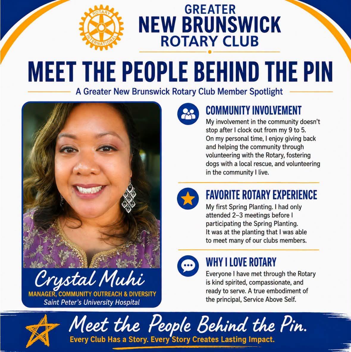 Crystal Muhi, Rotary Club of Greater New Brunswick 