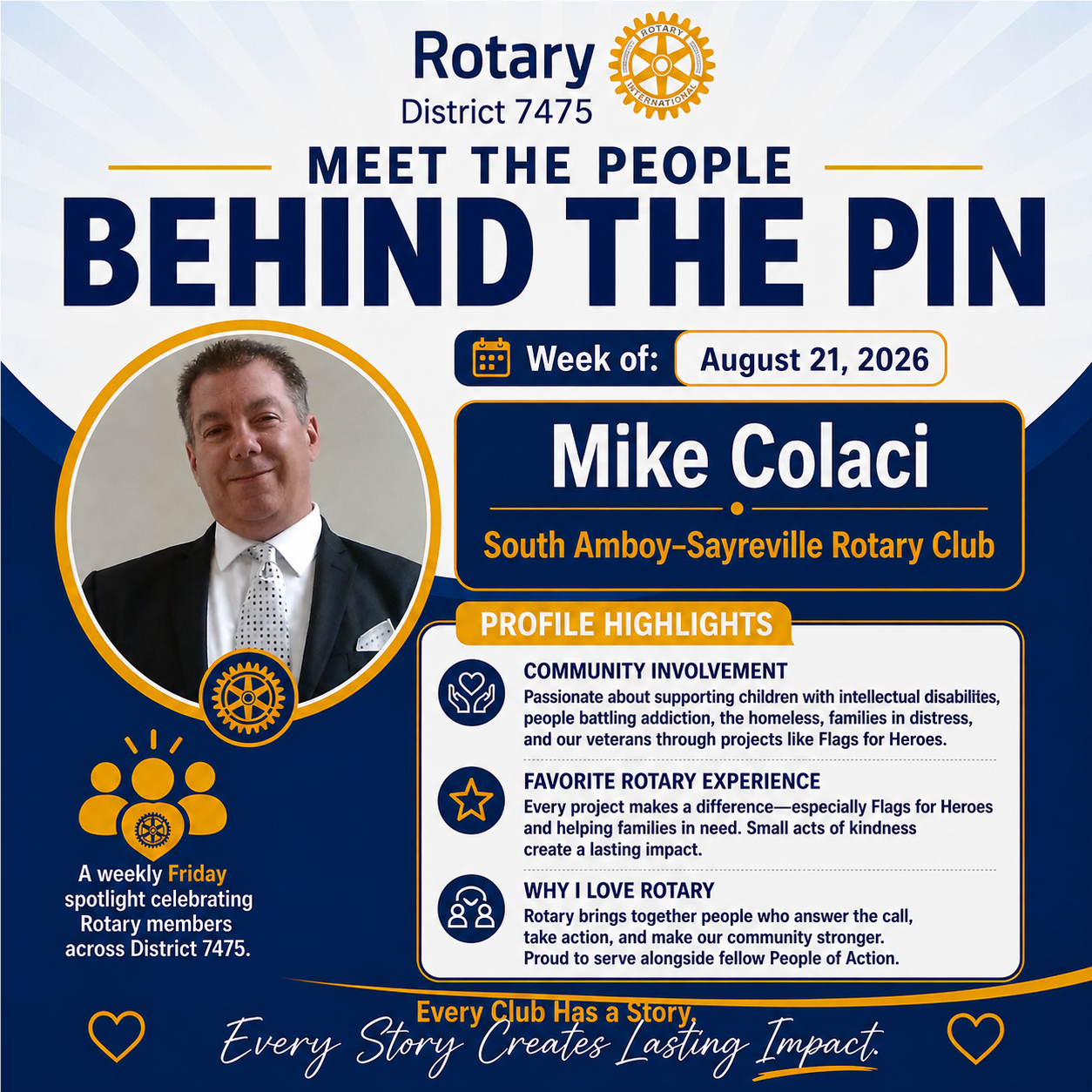Mike Colaci, Rotary Club of South Amboy–Sayreville